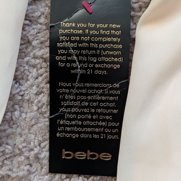 Bebe Cream Button Up Bell Sleeve GGT Lace Mini Dress NWT Size 4 - Picture 5 of 13